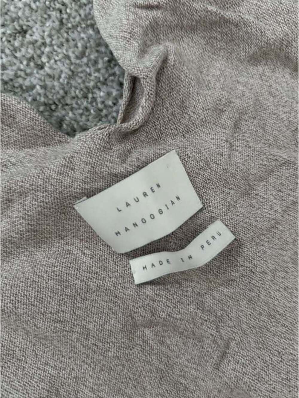 Lauren Manoogian Taupe Knit Boxy Top